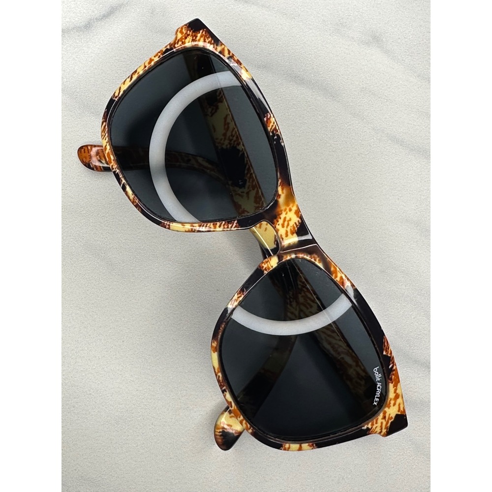 Bolle Acrylex Vintage Cat Eye Sunglasses Tortoise Shell France Brown Tan